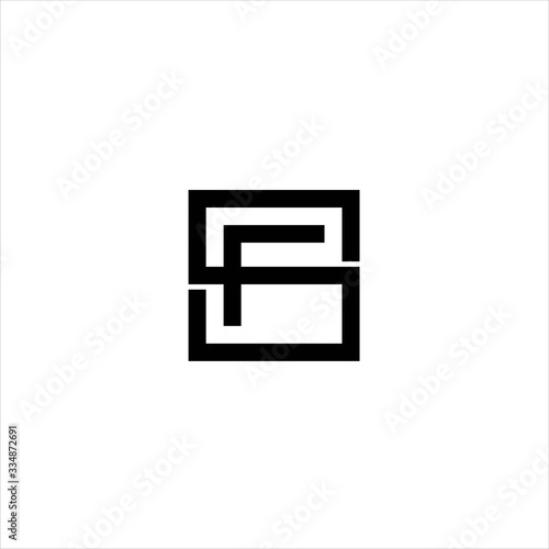 letter fs . sf  logo design vector image , sf logo box , line box letter sf logo combination