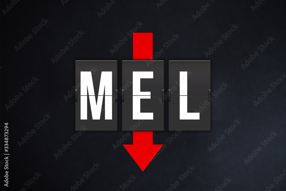 Melbourne Tullamarine International Airport IATA Code MEL Split flap melbourne-tullamarine-international-airport-iata-code-mel-split-flap