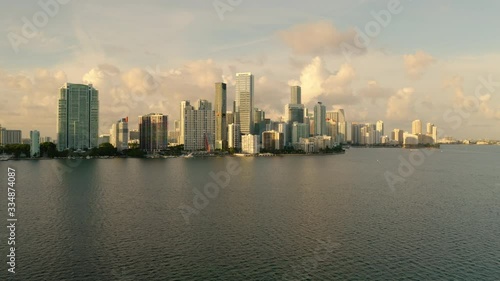 Wallpaper Mural The Miami Skyline seen from a drone at sunset Torontodigital.ca