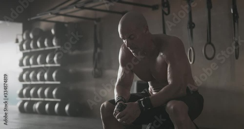 Man Recovering during gym session