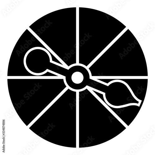 retro board game spinner in black and white
