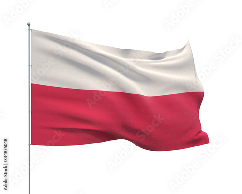 Free Download Waving flags of the world - flag of Poland.  Isolated on WHITE background 3D illustration. - GFXLoad