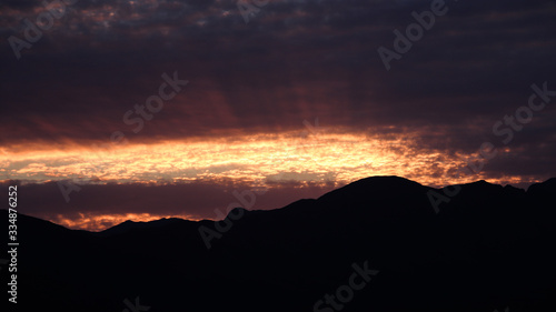sunset in mountains