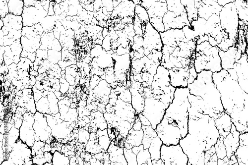 Distressed overlay texture of rough surface, dry soil, cracked ground. Grunge background. One color graphic resource.