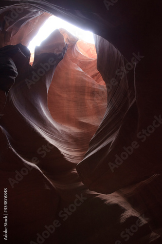 Page  Arizona   USA - August 05  2015  Rock formations inside Upper Antelope Canyon  Page  Arizona  USA