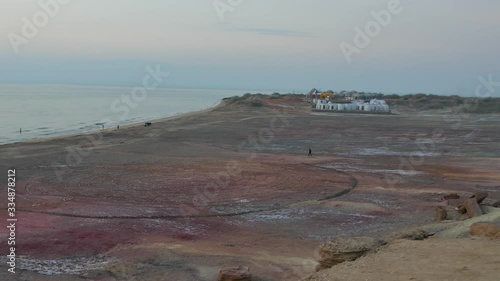 Wallpaper Mural Aerial long shot of a beautiful scenic remote beach in Hormuz island Torontodigital.ca