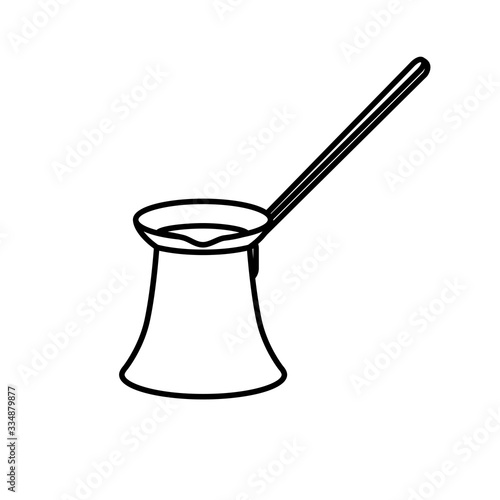 Coffee cezve line icon. Vector illustration. 