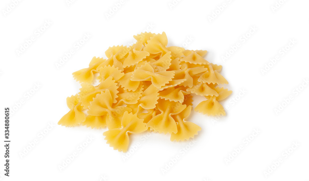 Farfalle pasta isolated on white background Farfalle pasta isolated on white background
