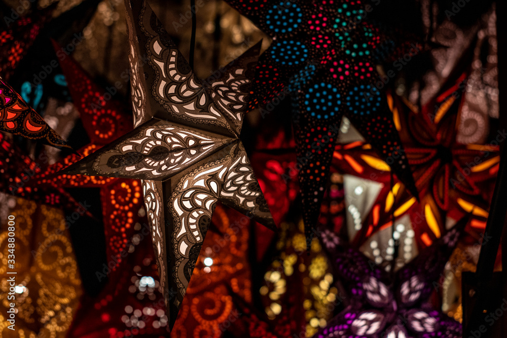 Fototapeta premium Star lamps christmas decoration