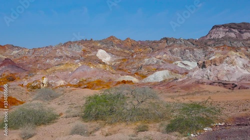 Wallpaper Mural Right to left pan over stunning scenery colorful rainbow mountains with blue sky Torontodigital.ca