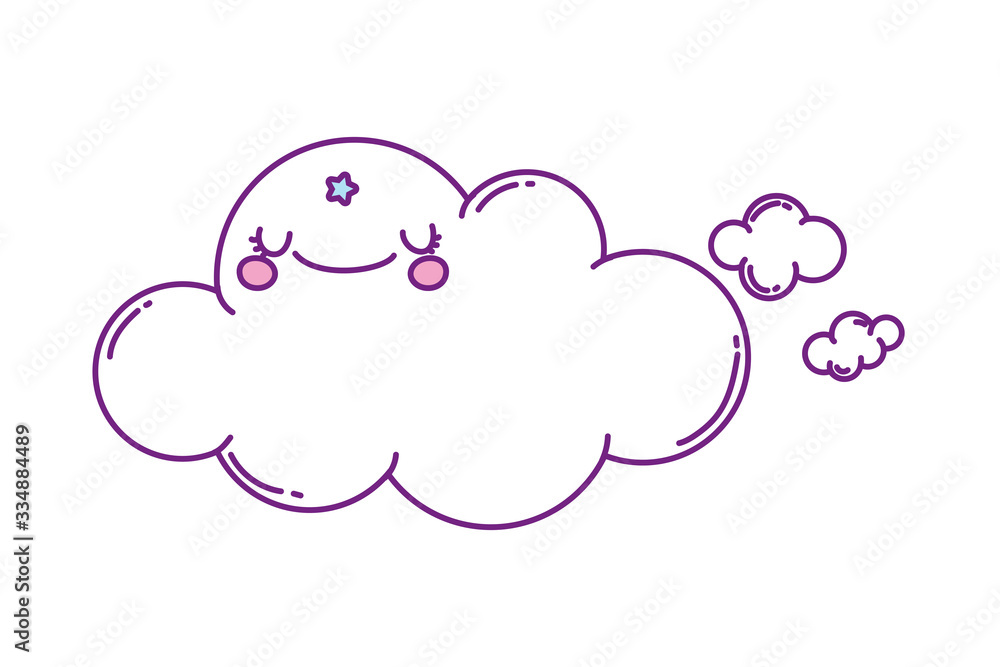 Kawaii cloud cartoon vector design Kawaii cloud cartoon vector design