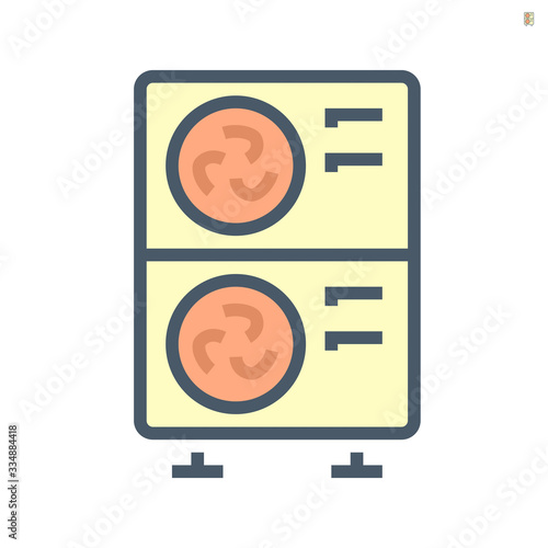Air compressor part of air conditioner system vector icon design, 64x64 pixel perfect and editable stroke.