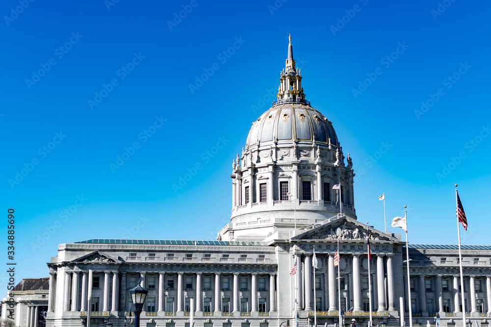 Obraz premium City Hall Building San Francisco, California, USA, March 31, 2020