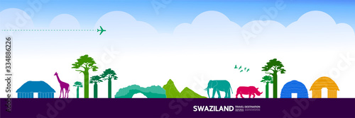 Fotografija Swaziland travel destination grand vector illustration.
