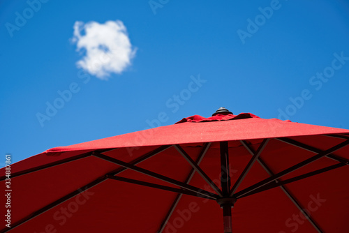 red unbrella and cloud