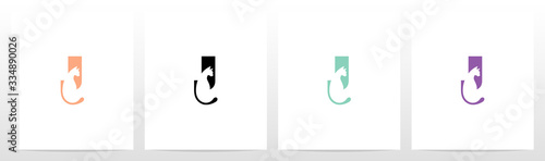  Cat With Tail On Letter Logo Design J