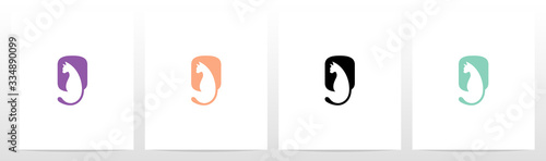  Cat With Tail On Letter Logo Design O