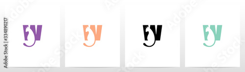  Cat With Tail On Letter Logo Design W