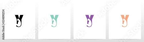  Cat With Tail On Letter Logo Design Y