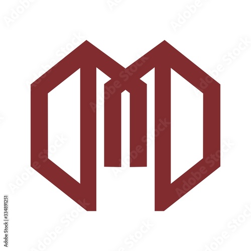 M, MM, MN initials geometric line art logo and vector icon