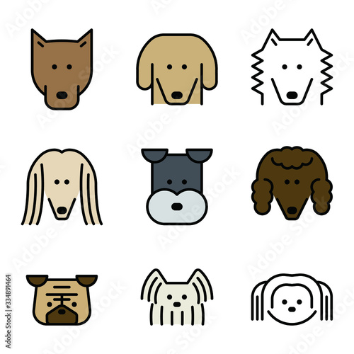 Dog icon set - vector