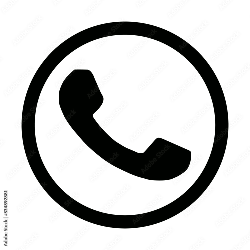 Telefone preto círculo Telefone preto círculo