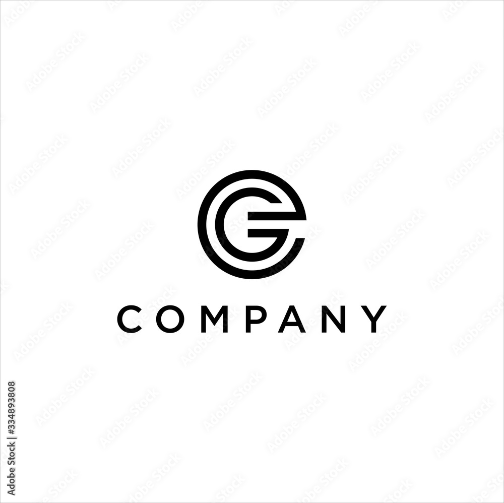 G E letter logo design vector
