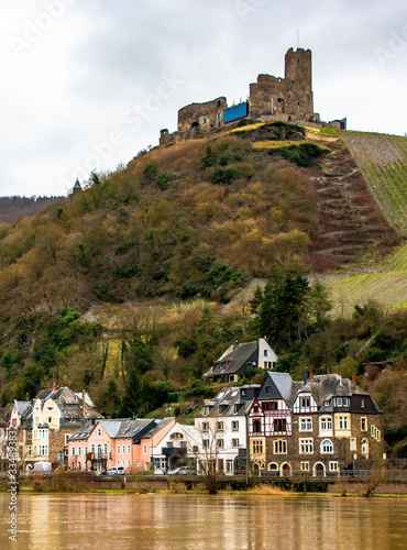 vineyards leading to burg landshut in bernkastel photo