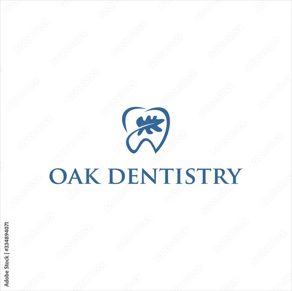 oak leaf  dental logo design