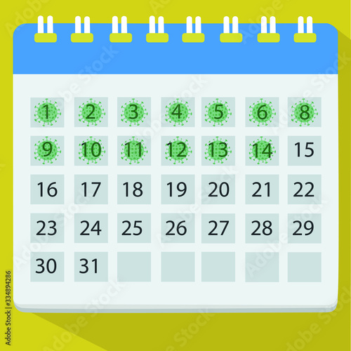 calendario representando la cuarentena del covid-19 