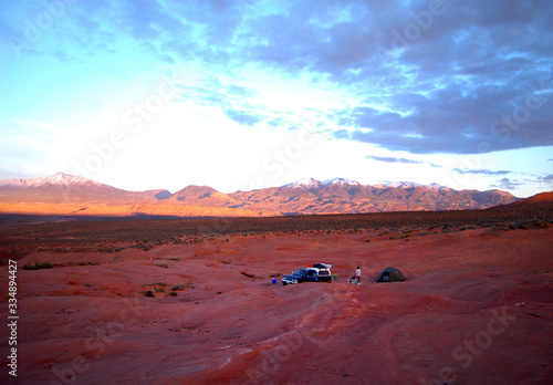 Campsite near the Henry Mountains in the desert of Southern Utah. © Nick