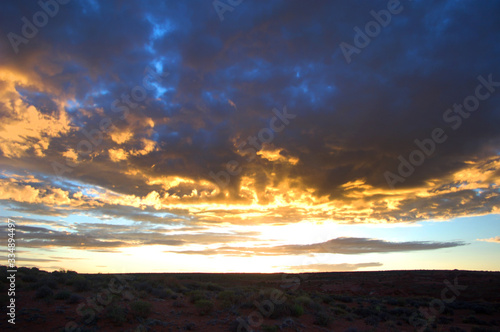 Sunset  near the  Henry Mountains in the desert of Southern Utah.