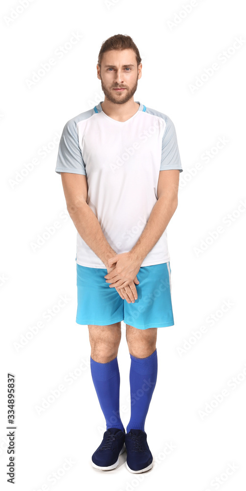 Male football player on white background Male football player on white background