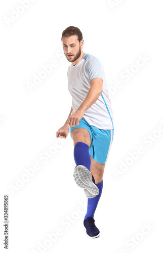 Male football player on whi...