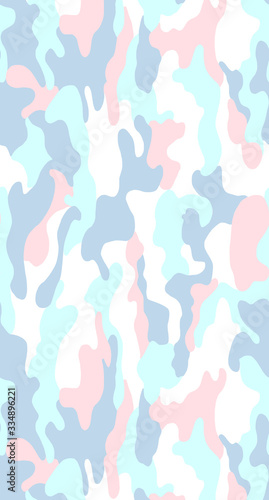 Camouflage color. Seamless pattern. Colorful camo vector ornament. Color splash abstract cartoon background. Banner design element