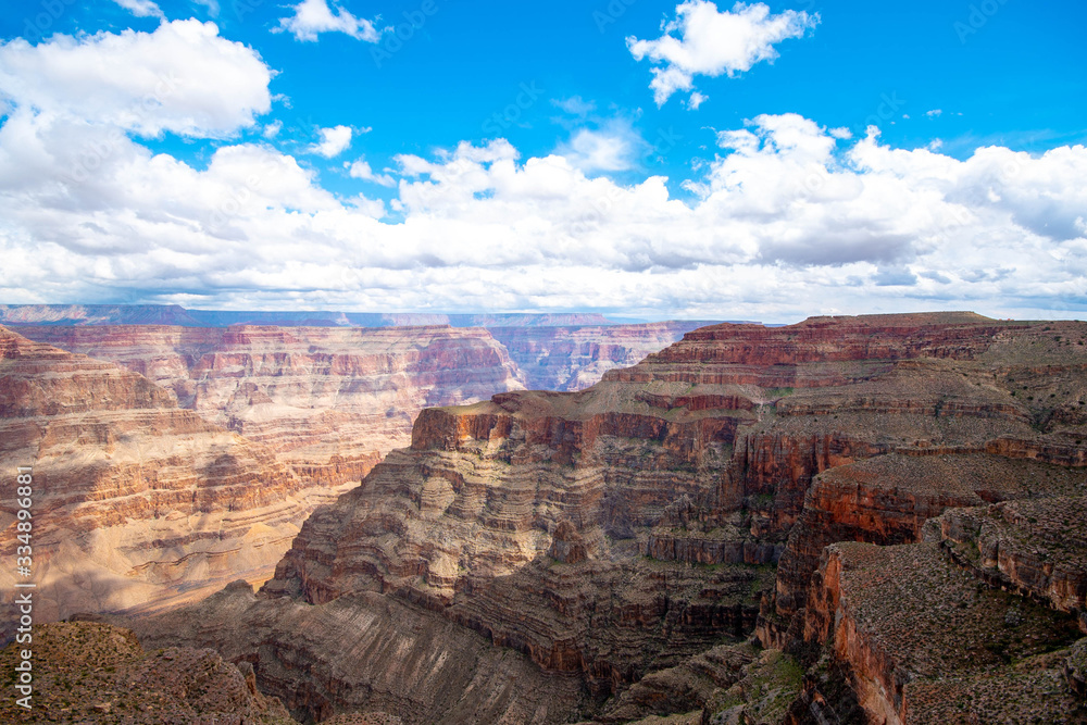 Beautiful Landscape of Grand Canyon sunny day with blue sky.