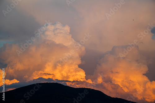 Cumulus fluffy puffy cloudscape in heaven atmosphere © Roman