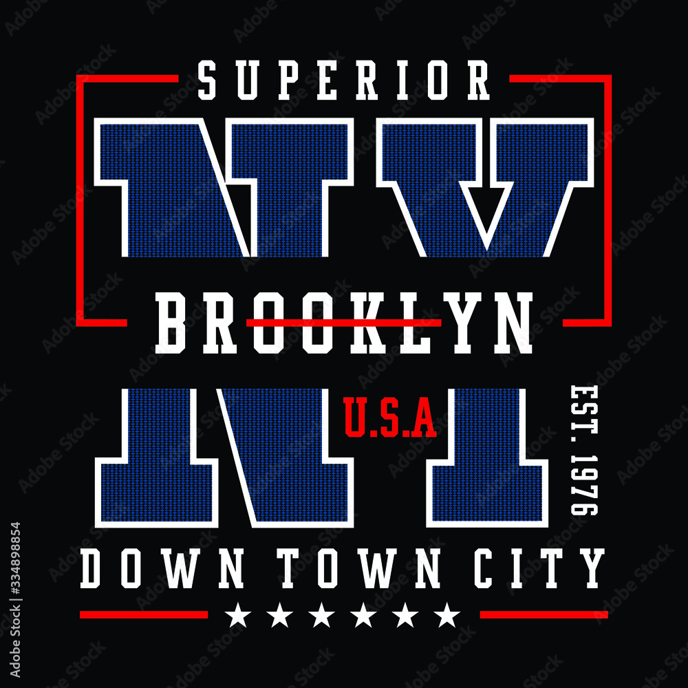 Plakat brooklyn,new york city typography,vintage graphic t shirt print vector illustration
