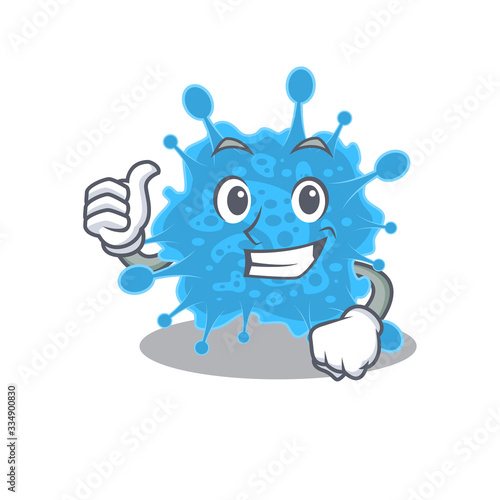 Andecovirus cartoon character design making OK gesture