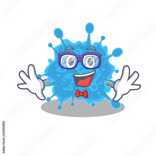 Mascot design style of geek andecovirus with glasses