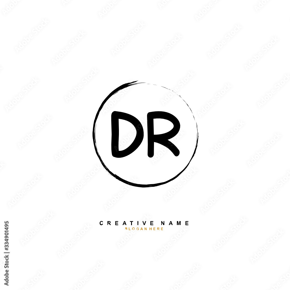 D R DR Initial logo template vector. Letter logo concept