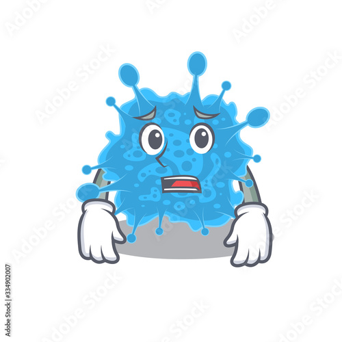 Cartoon design style of andecovirus showing worried face