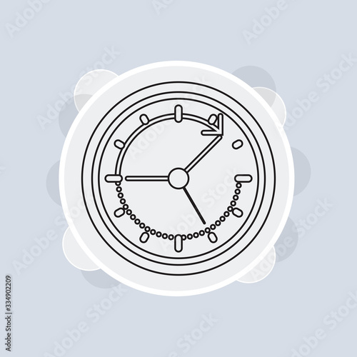 Clock line icon in trendy flat style