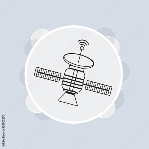 Satellite line icon, space satellite symbol
