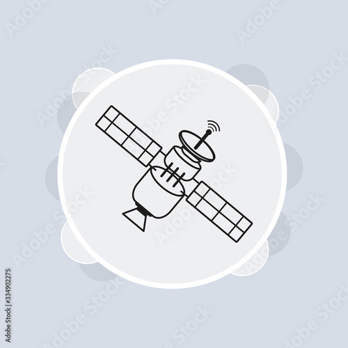 Satellite line icon, space satellite symbol
