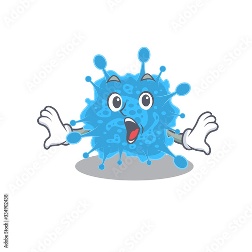 Cartoon design style of andecovirus has a surprised gesture
