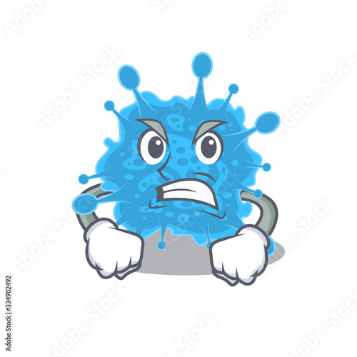 Mascot design concept of andecovirus with angry face
