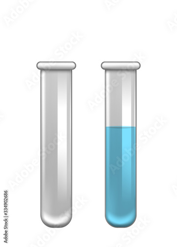 Test Tubes, Retorts, Beakers, Reactants, Medical Glasswares. Photo Realistic Tools Isolated on White Background