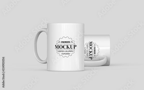 Realistic Mug Mockup, Fully Editable, Easy to Replace the Artwork, Easy to Change Colour photo