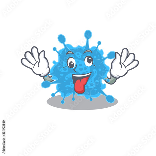 A cartoon design of andecovirus having a crazy face